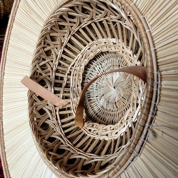 Vtg 60's Straw Safari Hat Helmet Jungle Hat Explorer - Picture 3 of 7